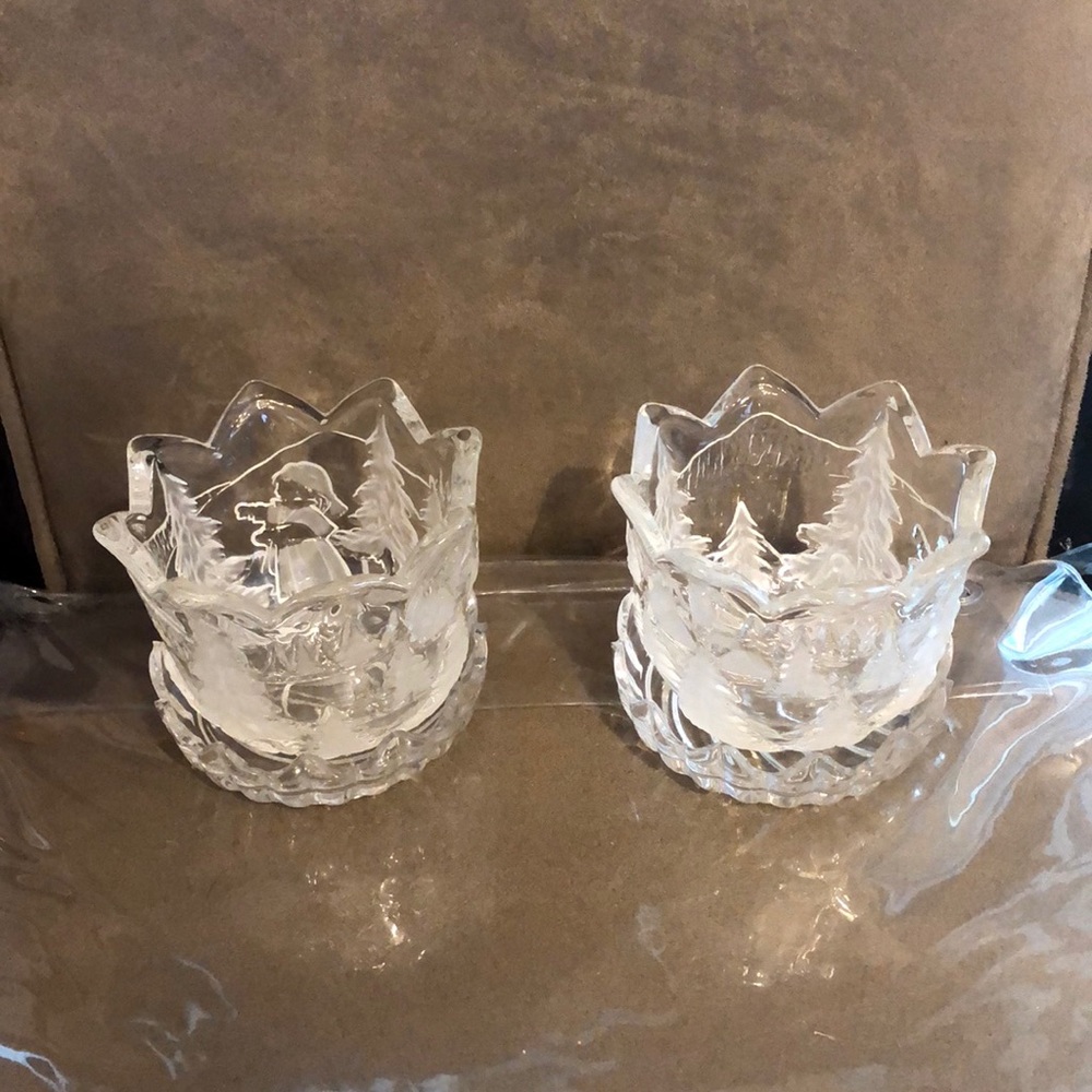 Gorgeous Frosted Candle Holders